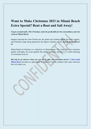 Want to Make Christmas 2023 in Miami Beach Extra Special?
