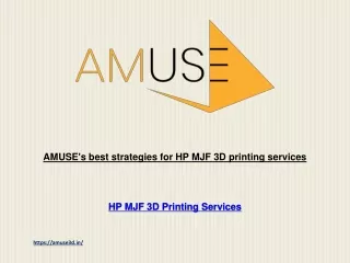 AMUSE's best strategies for HP MJF 3D printing services
