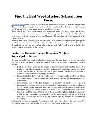 find the best weed mystery subscription boxes