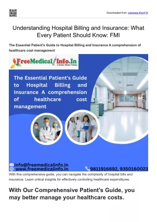 Understanding Hospital Billing and Insurance What Every Patient Should Know