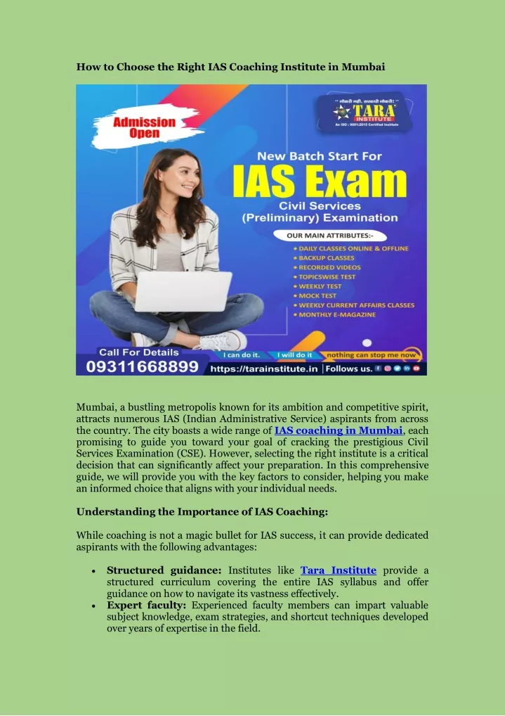 how to choose the right ias coaching institute