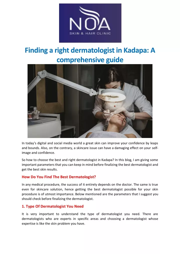 finding a right dermatologist in kadapa