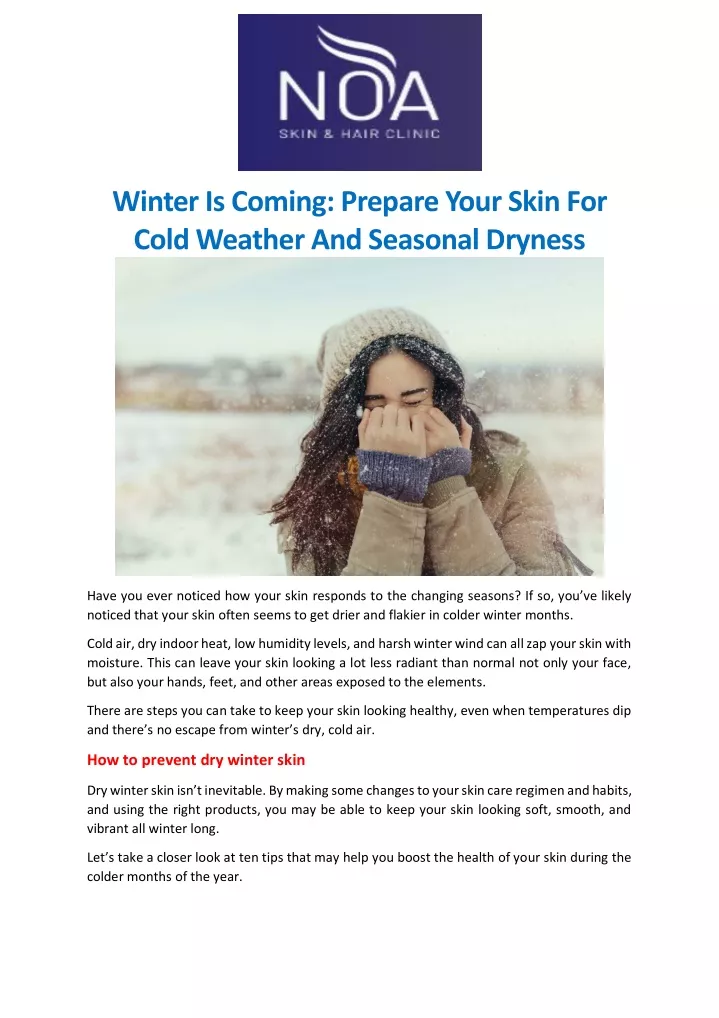 winter is coming prepare your skin for cold