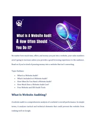 Why Does Your Website Need An Audit?