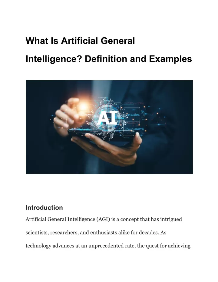 what is artificial general