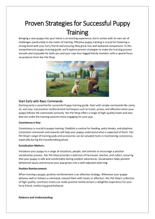 Proven Strategies for Successful Puppy Training