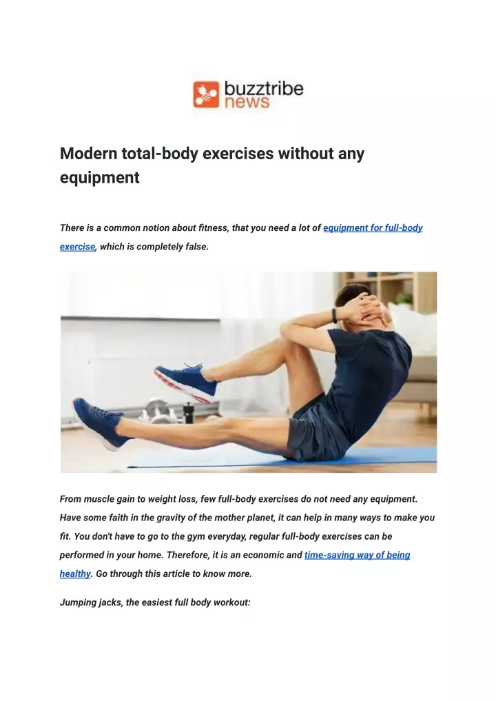 modern total body exercises without any equipment
