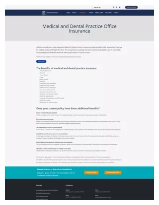 Medical and Dental Practice Office Insurance