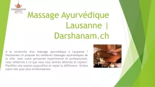 Massage Ayurvédique Lausanne | Darshanam.ch