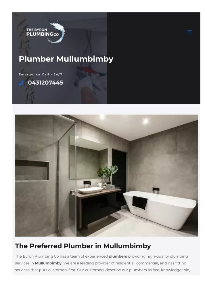 plumber mullumbimby