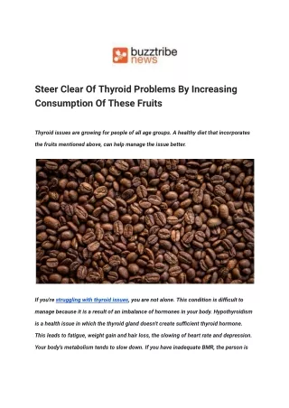steer clear of thyroid problems by increasing