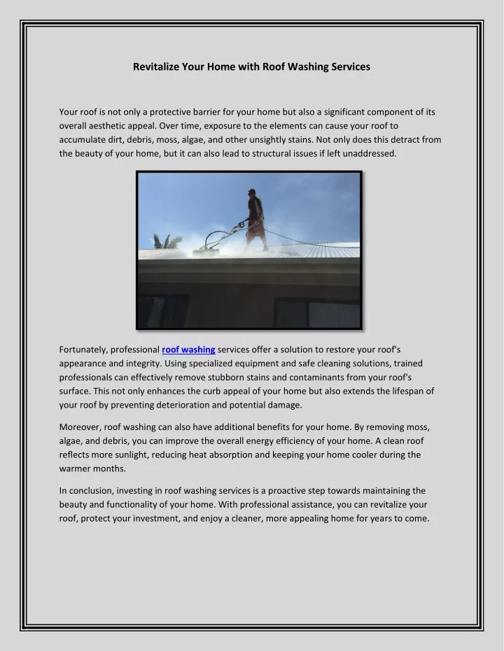 revitalize your home with roof washing services