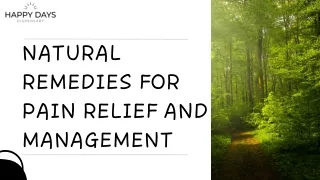Natural Remedies for Pain Relief and Management