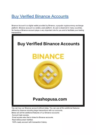 Buy Verified Binance Accounts