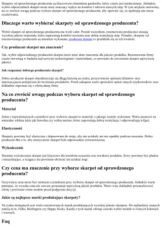 skarpety od sprawdzonego producenta s kluczowym