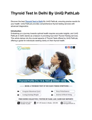 Thyroid test in Delhi
