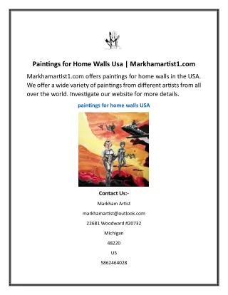 Paintings for Home Walls Usa Markhamartist1
