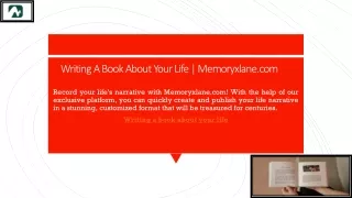 Writing A Book About Your Life | Memoryxlane.com