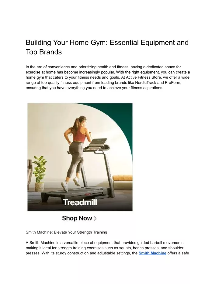 building your home gym essential equipment