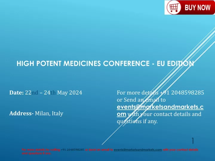 high potent medicines conference eu edition