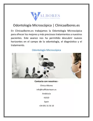 Odontología Microscópica Clinicaalbores.es