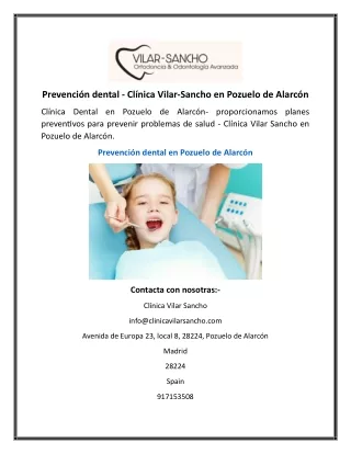 Prevención dental - Clínica Vilar-Sancho en Pozuelo de Alarcón