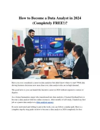 How to Become a Data Analyst in 2024 (Completely FREE!)?