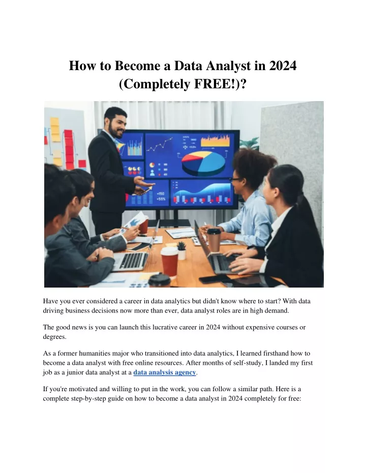 how to become a data analyst in 2024 completely