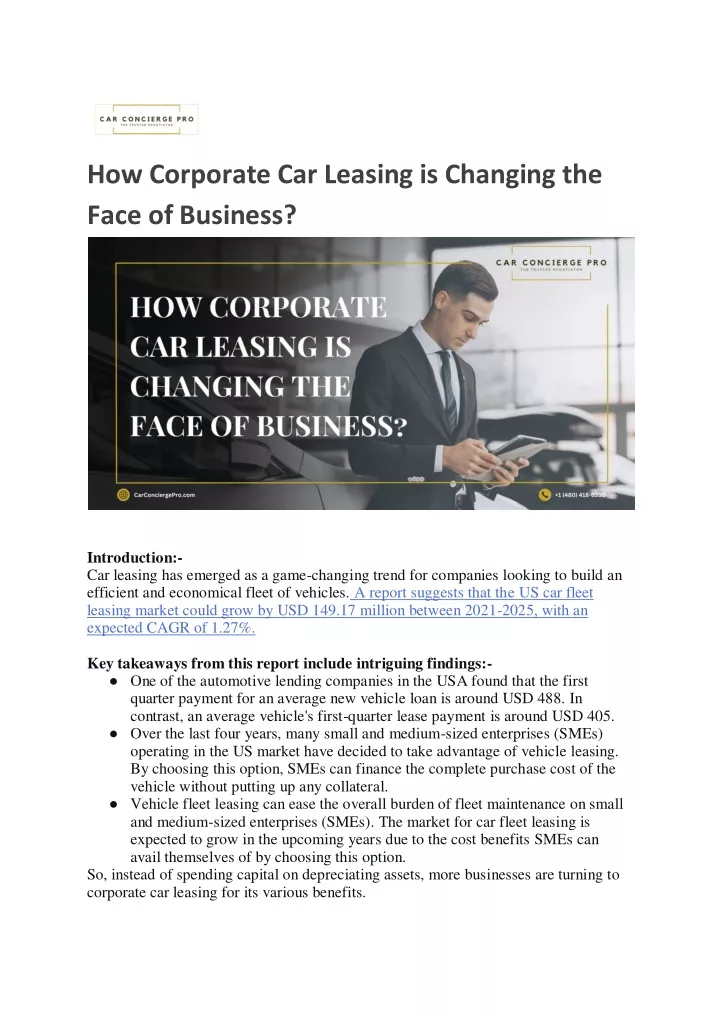 how corporate car leasing is changing the face