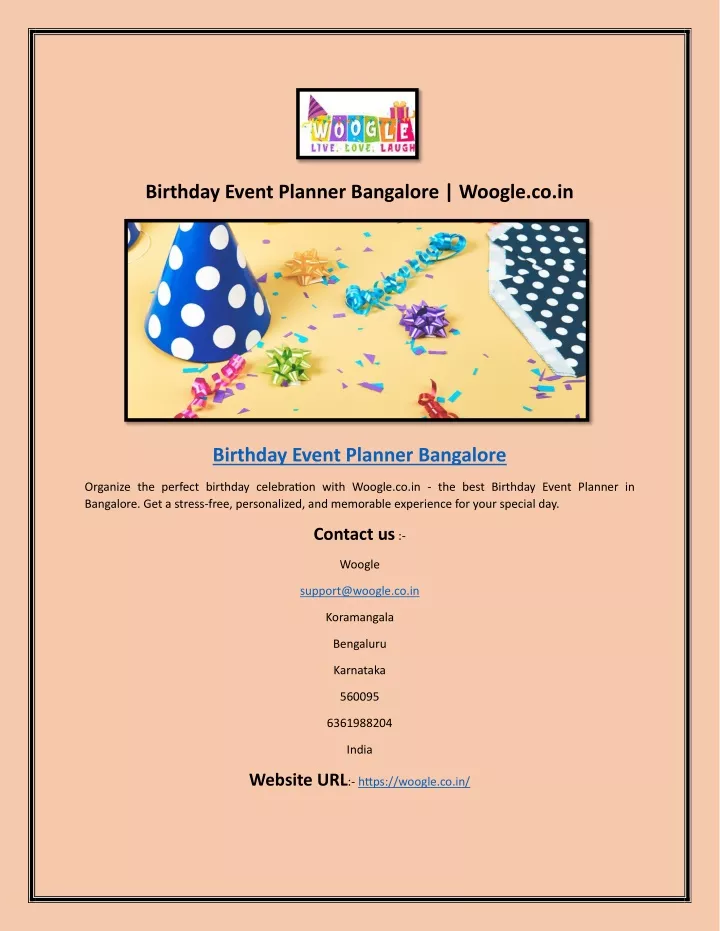 birthday event planner bangalore woogle co in