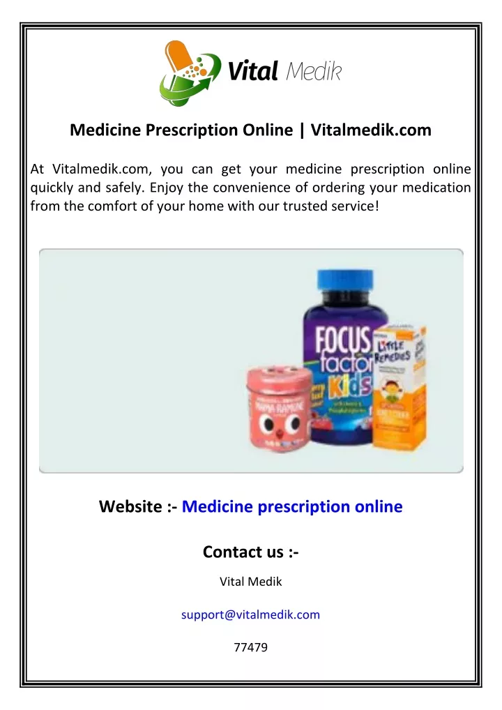 medicine prescription online vitalmedik com