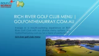Golf Holidays Australia | Golfonthemurray.com.au