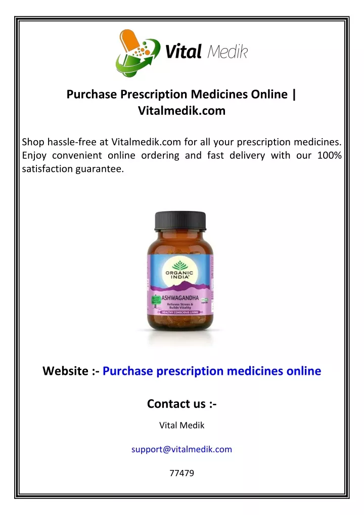 purchase prescription medicines online vitalmedik