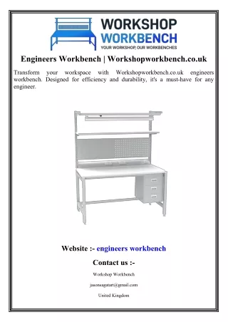 Engineers Workbench  Workshopworkbench.co.uk