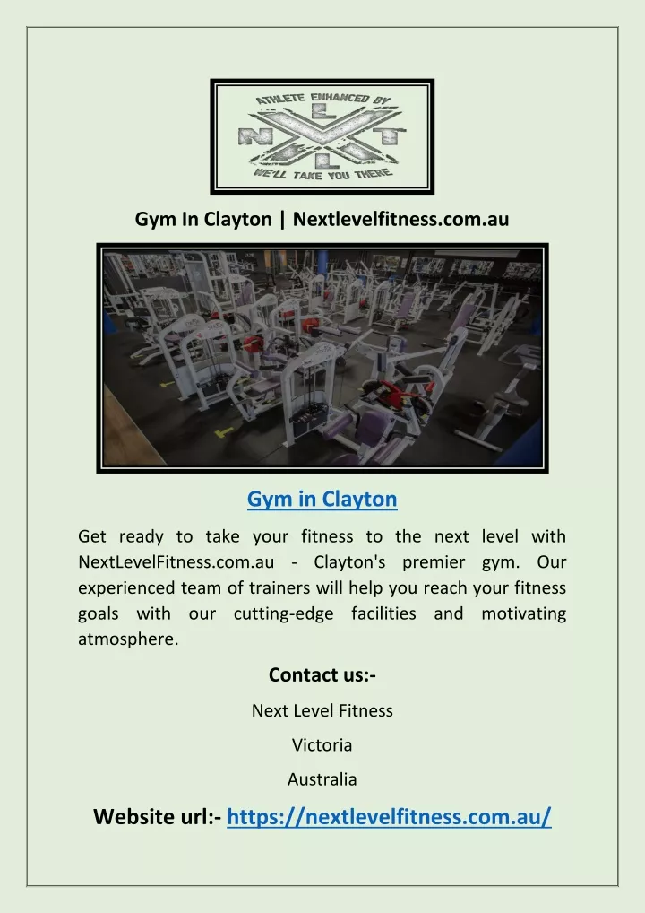 gym in clayton nextlevelfitness com au