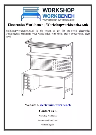 Electronics Workbench  Workshopworkbench.co.uk