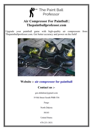 Air Compressor For Paintball  Thepaintballprofessor.com