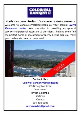North Vancouver Realtor Vancouverrealestateteam.ca