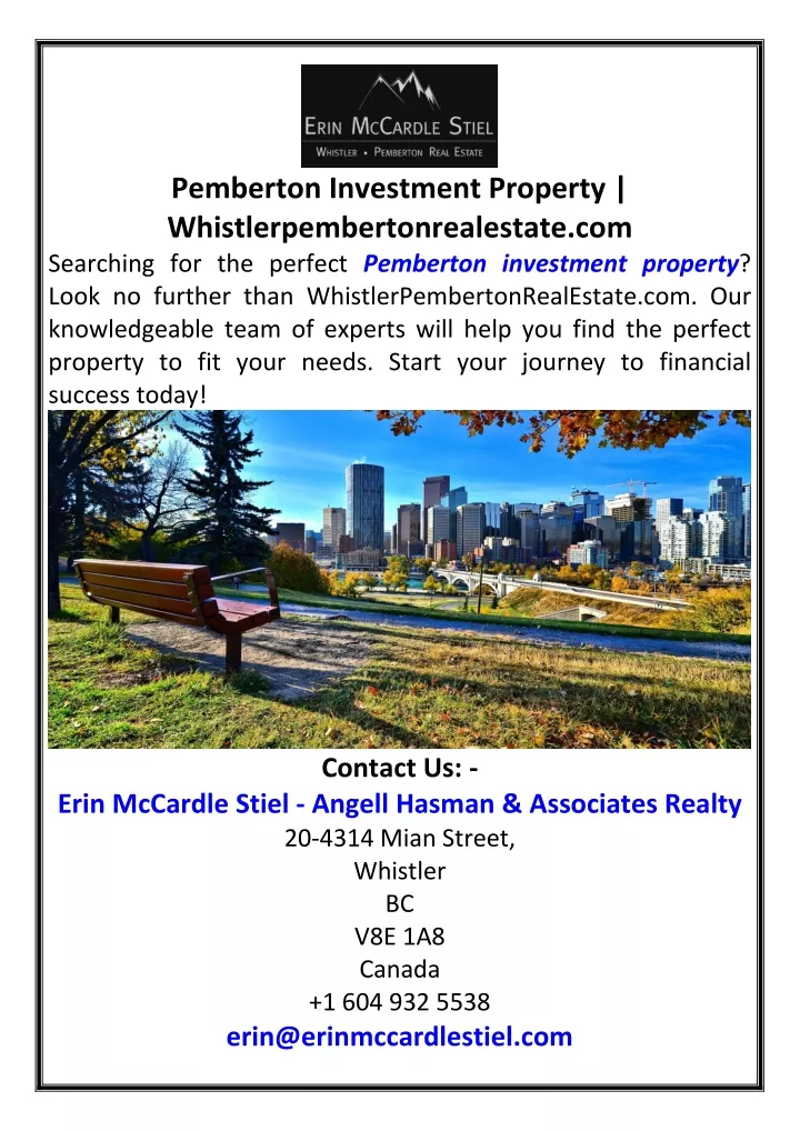 pemberton investment property