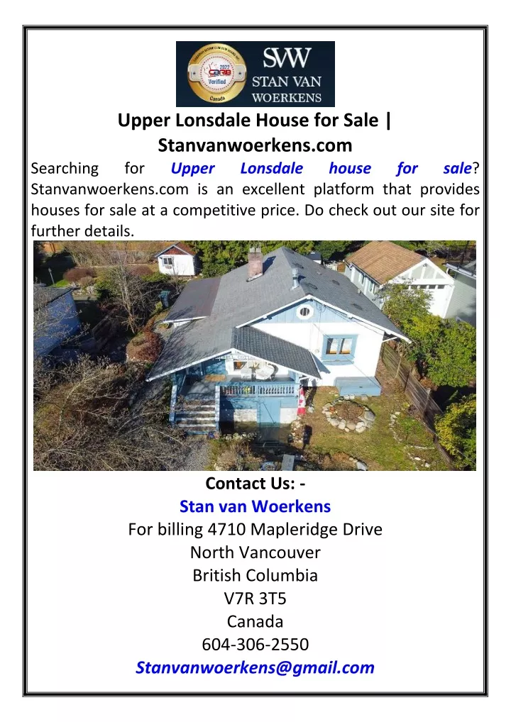 upper lonsdale house for sale stanvanwoerkens