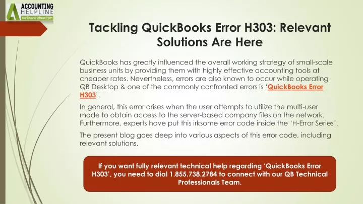 tackling quickbooks error h303 relevant solutions are here