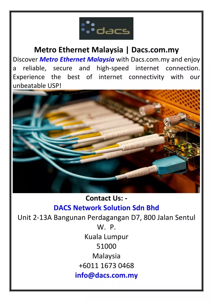 metro ethernet malaysia dacs com my discover