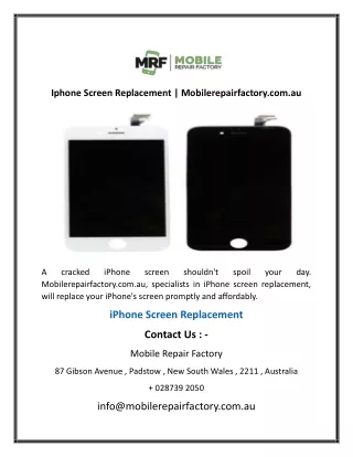 Iphone Screen Replacement  Mobilerepairfactory.com.au