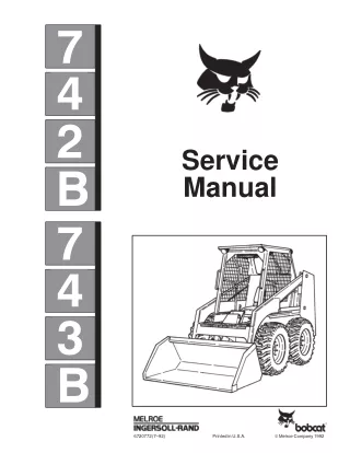 Bobcat 743B Skid Steer Loader Service Repair Manual