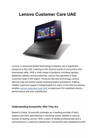 lenovo customer care uae