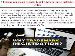 5 Reasons You Should Register Your Trademark Online Instead of Offline