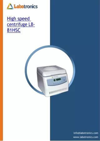 high speed centrifuge lb 81hsc