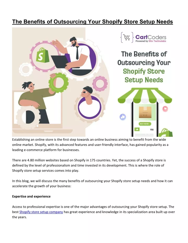 the benefits of outsourcing your shopify store