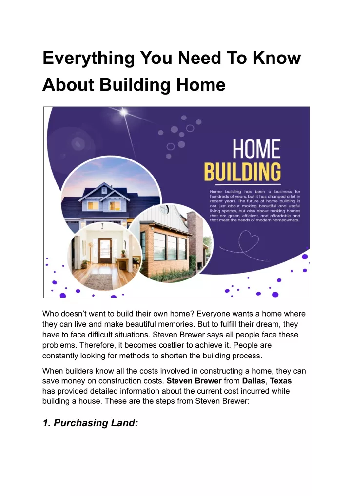 everything you need to know about building home