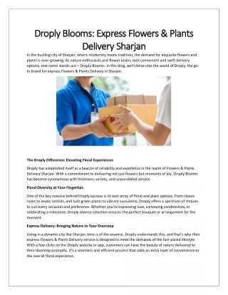 Droply Blooms: Express Flowers & Plants Delivery Sharjan